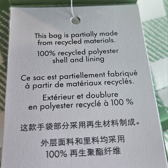 Kate Spade NWT Sam Icon Gingham Small Backpack w/ Leather Trim- Candy Grass - Picture 7 of 10